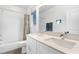 Bathroom with double sinks and bath-shower combination at 1208 Garner Rd, Raleigh, NC 27610