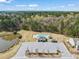 Aerial view of the community pool and surrounding neighborhood at 1524 Catch Fly Ln, Durham, NC 27713
