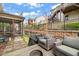Outdoor seating area and grill in the backyard at 1524 Catch Fly Ln, Durham, NC 27713