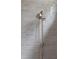 Modern shower featuring sleek gray subway tiles and a brushed nickel shower head at 186 Evington Dr, Pittsboro, NC 27312