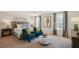 Stylish main bedroom with neutral walls, carpet, sitting area, and many windows at 201 Olive Branch St, Sanford, NC 27332