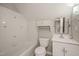 Bright bathroom with tub and vanity at 2416 Boothbay Ct, Raleigh, NC 27613