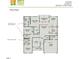 Detailed floor plan of a 2015 square foot, 3-bedroom, 2.5-bath home with a covered porch and garage at 249 Spilona Way # 64, Four Oaks, NC 27524
