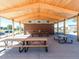 Spacious pavilion with picnic tables and brick structure, offering a shaded area for outdoor activities at 249 Wendover Pkwy, Pittsboro, NC 27312