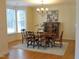Dining room with hardwood floors, chandelier, and large windows, adjacent to china cabinet at 2801 Glenwood Gardens Ln # 106, Raleigh, NC 27608