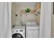 A washer and dryer are hidden behind a curtain in this home at 3022 Dixon Rd, Durham, NC 27707