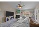 Bright living room boasts a large sectional, fireplace, and view to the outside at 3471 Forestdale Drive # 3C, Burlington, NC 27215