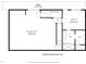 Basement floorplan illustrating the spacious recreation room, patio, and adjacent bedroom at 416 Avery St, Garner, NC 27529