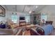 Comfortable living room featuring a stone fireplace and vaulted ceilings at 468 Loftis Loop Rd, Roxboro, NC 27574
