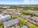 Panoramic aerial view showcases the community's lush surroundings and cityscape at 800 Moratuck Dr # 108, Raleigh, NC 27604