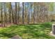 Spacious backyard with lush lawn and mature trees, perfect for outdoor activities at 912 Sethcreek Dr, Fuquay Varina, NC 27526