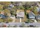 An aerial view of a home showcasing its landscaping and surrounding neighborhood at 1008 North St, Durham, NC 27701