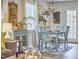 Cozy dining area featuring a light blue table with chairs, ample natural light, and stylish decor at 1120 N Roxboro St, Durham, NC 27701