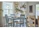 Charming dining area with a light blue table, coordinating chairs, and bright natural light creates a welcoming space at 1120 N Roxboro St, Durham, NC 27701