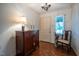 Charming entry with hardwood floors, accent chair, and decorative furnishings at 114 Montrose Dr # 114, Durham, NC 27707