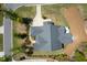 Aerial view of the property, showcasing the home's roofline, landscaping, and surrounding neighborhood at 150 Lystra Ridge Rd, Chapel Hill, NC 27517