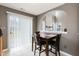 The dining room has an open-concept layout with views of the backyard at 206 Newberry Ln, Durham, NC 27703