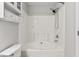 Bathroom featuring soaking tub and shower at 2100 Thornblade Dr, Raleigh, NC 27604