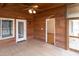 Enclosed porch with wood ceiling and outdoor access at 212 Blueridge Rd, Carrboro, NC 27510