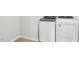 Modern laundry room equipped with a white washer and dryer set for easy and efficient laundry at 3849 Rosebush Dr, Zebulon, NC 27597