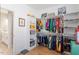Walk-in closet with built-in shelving and rods provides generous storage at 45 Melody Dr, Youngsville, NC 27596