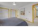Spacious main bedroom boasting bright natural light, ceiling fan, and large closets at 5130 Guess Rd, Durham, NC 27712