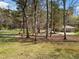 View from the front yard with mature trees and a view of the house at 906 Perry Rd, Zebulon, NC 27597