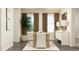 Elegant dining room with large windows and modern decor at 1002 Sora Way, Durham, NC 27703