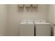 Functional laundry room with a washer, dryer, and shelving at 1002 Sora Way, Durham, NC 27703