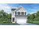 Charming two-story home with vertical siding, black shutters, and an attached two-car garage at 1011 Red Roses Ave, Durham, NC 27703