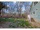 View of the backyard leading to a wooded area with a house in the distance at 109 Boulder Ln, Chapel Hill, NC 27514