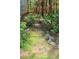 Secluded backyard path with natural stone edging and lush greenery, creating a peaceful retreat at 1309 Wakefield Farm Rd, Zebulon, NC 27597
