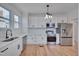 Charming kitchen with white shaker cabinets, stainless steel appliances, and subway tile backsplash at 301 E Umstead St, Durham, NC 27707