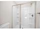 Standing shower with a glass door and shower-caddy at 3026 Shoeheel Rd, Kenly, NC 27542