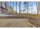A backyard with brick stairs and foundation, trees, and a shed at 3416 North Ridge Dr, Sanford, NC 27330