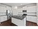 Modern kitchen with white cabinetry, stainless steel appliances, granite countertops, and a center island at 433 Mockingbird Ln, Mebane, NC 27302