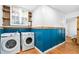 Functional laundry room features a washer, dryer, and ample storage space at 440 S Church St, Coats, NC 27521