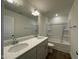 This bathroom has a double sink vanity and a shower/tub combo at 480 Traditions Grande Blvd # 31, Wake Forest, NC 27587