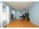 Bright office space featuring hardwood floors, natural light, and a peaceful workspace at 5520 Mccormick Rd, Durham, NC 27713