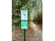 Parkwood Pathways trail sign welcomes you to The Old Growth Trail with detailed information at 5520 Mccormick Rd, Durham, NC 27713
