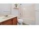 Neat bathroom with a combined vanity, toilet, and bathtub/shower area at 5980 Osprey Cove Dr, Raleigh, NC 27604
