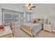 Bedroom featuring neutral walls, carpet flooring, and a ceiling fan at 640 Newlyn Dr, Raleigh, NC 27606
