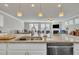 Open kitchen island overlooking dining and living area at 640 Newlyn Dr, Raleigh, NC 27606