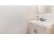 Bathroom with cream vanity and modern fixtures at 6734 Chauncey Dr, Raleigh, NC 27615
