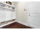 Organized mudroom with built-in storage, coat hooks, and a bench for convenient entry and exit at 81 N Lumina Ln, Clayton, NC 27527