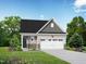 Charming home with a well-manicured lawn, stone accents, a two-car garage, and a gabled roof at 88 Baldwin St, Lillington, NC 27546