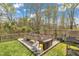 Enclosed garden space with raised beds, stone floor, wooden fence, equipment, and supplies at 1000 Milkweed Ct, Zebulon, NC 27597
