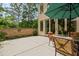 Inviting patio area with comfortable seating, a table with umbrella, and access to the home's interior at 1217 Mauldin Rd, Wake Forest, NC 27587
