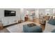 Open-concept living area with hardwood floors, neutral decor, and seamless flow into the kitchen at 1243 White Flint Cir, Durham, NC 27703