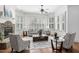 Cozy living room with fireplace, plantation shutters and elegant decor at 144 Arabella Ct, Cary, NC 27518
